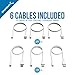 SABRENT [6-Pack 22AWG Premium Micro USB Cables (X3-3ft + X3-1ft) High Speed USB 2.0 A Male to Micro B Sync and Charge Cables [White] (CB-631W)