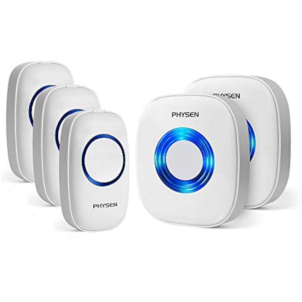 Physen Model CW Waterproof Wireless Doorbell Kit With 3 Push Buttons