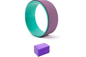 DreamHigh Non Slip Durable TPE - Eco-Friendly Yoga Wheel with 2pcs Yoga Foam Blocks