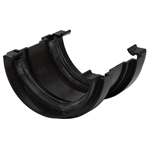 RM302B Black Polypipe Mini Gutter Union Half Round for shed, Conservatory, Porch etc Mini guttering 75mm NOT for Standard House guttering