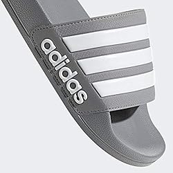 adidas Men's Adilette Shower Slides Grey/White/Grey 6