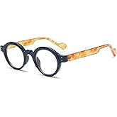 KOOSUFA Round Reading Glasses Blue Light Blocking for Men Women Retro Stylish Computer Readers Eyeglasses Eyewear