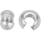 20pcs Adabele Authentic 925 Sterling Silver 4mm Small Crimp Bead Knot Cover End Caps Hypoallergenic for DIY Craft Jewelry Making SS227-4