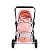TRIOKID 2 in 1 Baby Deluxe Doll Pram ViViLIne Stroller Peach Pink Drawable Fabric Kids Toys with Doll Bassinet