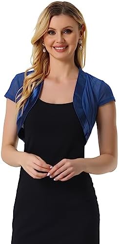 shrug for prom dress Sheer Bolero Shrug Wedding Prom Dress Wrap Handcraft Cape Amice Sequin 8-18 Chic