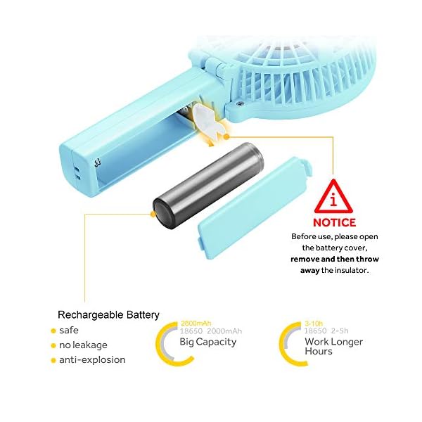 EasyAcc-Handheld-Electric-USB-Fans-Mini-Portable-Outdoor-Fan-with-Rechargeable-2600-mAh-Foldable-Handle-Desktop-for-Home-and-Travel-Green EasyAcc Handheld Electric USB Fans Mini Portable Outdoor Fan with Rechargeable Battery Foldable Handle Desktop for Home…