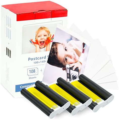 thumbnail image 2 of KP-108IN Ink & Paper Bundle For Canon Selphy CP1300, CP1500, CP1200 Printers – 108 Sheets + 3 Color Ink Cartridges 2 of 13