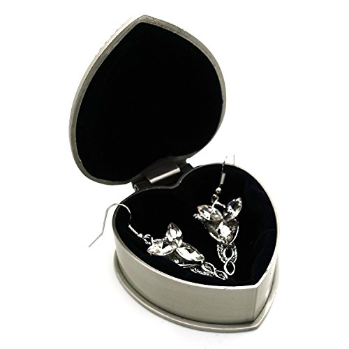 Ruimeng Lord of the Rings Arwen's Evenstar Earrings with Rose Flowers Heart Jewelry Box,Lord of the Rings Earrings,Great Gift for The Lord of the Rings Fans Christmas Gifts