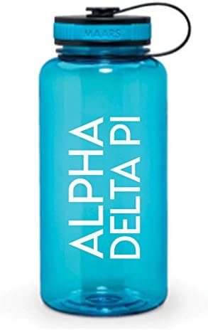 Alpha Delta Pi Sorority Water Bottle by Go Greek Chic | 34 Ounce Tritan Wide Mouth Bottle with Twist Cap