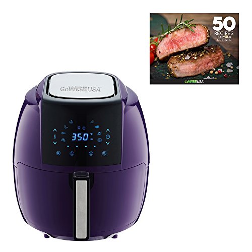 GoWISE USA 5.8-Quart Programmable 8-in-1 Air Fryer XL + Recipe Book (Plum) - Thumbnail 6