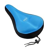 [SALE]Bike Saddle Cover/Bicycle Seat Cover,ViMall Unisex Comfortable Silicone&Memory Foam Pad Soft Gel Relief Cycling Bicycle Bike Saddle Seat Cushion Pad Cover for Mountain/Road Biking&Ride (Blue)