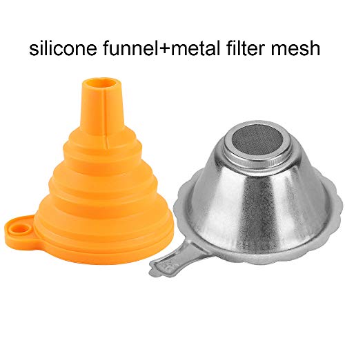 FYSETC 3D Printer Stainless Steel and Silicone Collapsible Funnel Resin Filter Cup for SLA DLP LCD 3D Printer Formlabs Elegoo Mars Anycubic Photon Sparkmaker Pack of 1 for Each