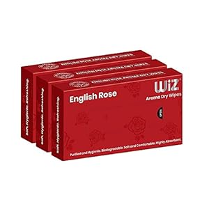 Wiz English Rose Aroma Dry Wipes – 50 Pulls (Pack of 3)