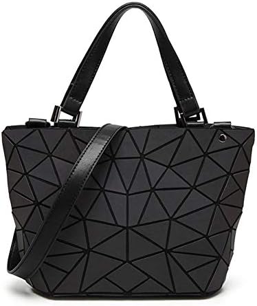 waterfaill Handbags Geometric Luminous Purse Handbag for Women Rainbow Holographic Purse, Eco-Friendly Leather, Shard Lattice Design, Fashion Handbags for women (Multicolor Purse)