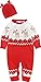 ZOEREA Newborn Baby Romper Christmas Clothes Knitted Sweaters Reindeer Outfit (Label 60/Age 0-4 Months, Red 2)