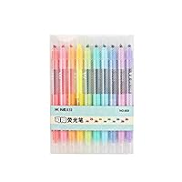 Rhfemd 10Pcs Double-end Erasable Highlighter Pen Markers Pastel Liquid Chalk Marker Fluorescent Milkliner Highlighters Color