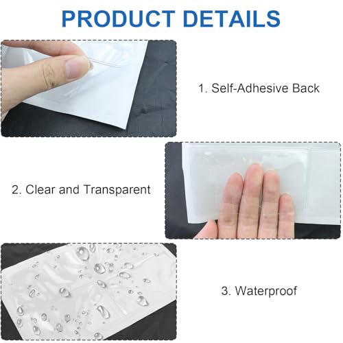 60 x Self-Adhesive Label Holders 10 x 6 cm for Labelling Window, Transparent, Transparent