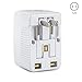 Yubi Power Premium All In One Travel Adapter with Universal Outlet and 2 USB 2.0 Ports - Built In Surge Protector and Neon Light Indicator - Foldable Prongs for Type A, C, G, and I Outlets