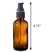JUVITUS Amber Glass Boston Round Black Treatment Pump Bottle - 2 oz (2 Pack)