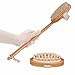BS-MALL 3PCS Bath Brush Set Boar Bristle With Detachable Curved Long Handle Bamboo Bath Shower Body Brush For Improving Circulation, Detoxifying, Reducing Cellulite (1 Spare Head for Bonus)