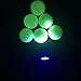 (Pack of 6) MAXZOLA UV Rechargeable Fluorescent Night Golf Balls,Night Training Balls,glow in the dark,Recharged by UV flashlight or Sun light (UV flashlight included)