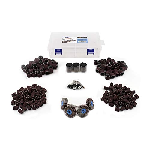 Merryland Mini Rotary Tool Accessory 339 Pcs Set 80# 120# Sanding Band Flap Wheel Sandpaper Sand Drum Paper for Electric Power Tool DIY