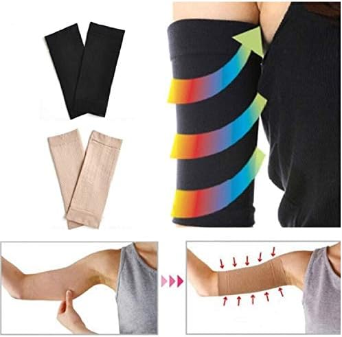PAPWOO Arm Shapers for Women 1 Pair Weight Loss Calories Off Fitness Thermal Slimming Arm Fat Burner Exercise Enhancer Sweating Burn Fat Socks Underwear Prevent Shaperwear Girdle Belt (Nude)
