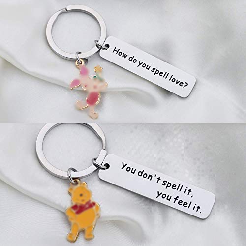 SEIRAA How Do You Spell Love Jewelry Couple Keycian set of 2 Friendship