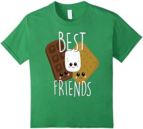 Kids Bestie Shirt Cute Food BFF Best Friend Smores Scouts Camping 10 Grass
