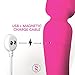 Wand Vibrator | Vibrating Dildo | Masturbator by Something Sexy, Dual Tip Motor with 3 Speed, 7 Unique Powerful Vibrating Selections Per Tip, Unique Antibacterial Silicone, USB Rechargeable Super Pink