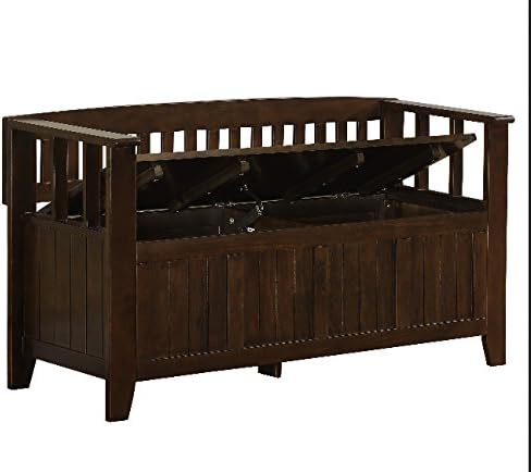 Shoe Sitting Bench Storage Organizer Entryway | Indoor Inside Furniture Benches For Entry Way Living Room Chair Decor Enterance The Sole Secret Shoes | With Back Solid Pine Wood Tobacco Brown