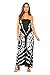 Riviera Sun 21611-BW-XL Strapless Tube Maxi Dress/Summer Dresses Black/White