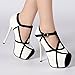getmorebeauty Women's White and Black Stiletto Sexy Shoes High Heels (US 8, White)