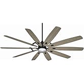 Minka Aire F865L-CL/SG Barn H2O 84" Outdoor Ceiling Fan with LED Lights and Remote Control, Coal