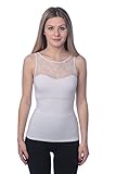 SPANX QVC - 1503 Hide & Sleek Lace Bateau Tank Top Camisole Shapewear(Light Lilac, Large)