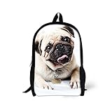 Cool animal Pug Dog School Backpack Bookbag Teens