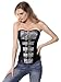 Charmian Women's 12 Spiral Steel Bones Steampunk Vintage Faux Leather Zipper Overbust Corset Zipper-black XXX-Large