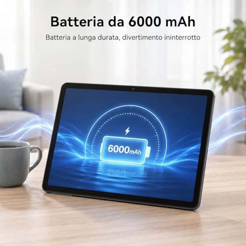 TABWEE Tablet with Keyboard and Stylus 18GB + 128GB (2TB TF) | Ideal for school and study, Android 15 tablet 10 inches, 6000 mAh, Gemini AI, 5G WiFi, GPS (4 year warranty)