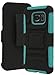 Galaxy S7 Case, Bastex Heavy Duty Hybrid Rubber Silicone Cover with Protective Kickstand Holster Belt Clip Case for Samsung Galaxy S7 (Teal/Holster)