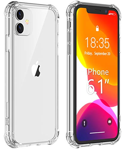 Vapesoon iPhone 11 Case,Ultra-Thin HD Clear Slim Soft TPU Protective Case, Hard PC Back + Soft TPU Frame Shock-Absorption Anti-Scratch Cover Cases for iPhone 11 (6.1 inch) 2019-Clear