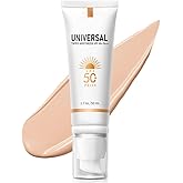 Tinted Sunscreen for Face SPF 50, Tinted Moisturizer with SPF, Sweat Resistant Oil Free with No White Cast, Broad Spectrum UVA/UVB, 1.7oz