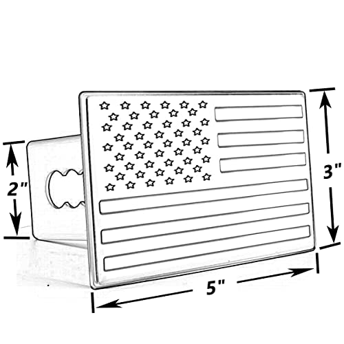 Metal Hitch Cover Trailer Hitch Accessories OGYE Metal Skull Hitch Cover For 2-Inch Receivers - 3D Emblem With Anti-Theft Lock & American Flag Design Hitch Receiver Rhino Flag Hitch Cover