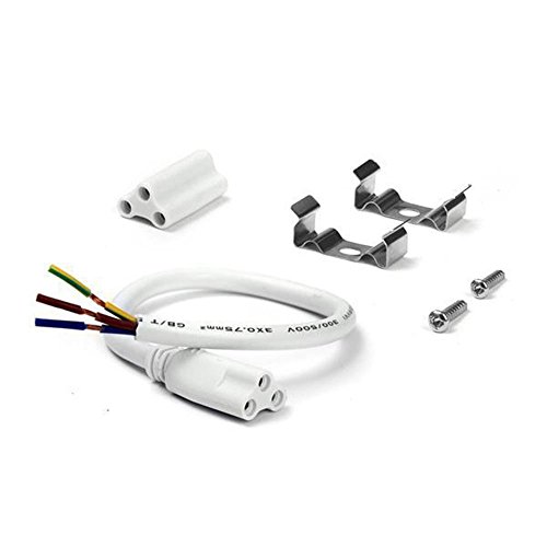 Brillihood LED T8 Integrated Single Fixture, 8FT, 45W, 6000K (Bright White), 4500lm, Utility Shop Light, Ceiling and Under Cabinet Light, Cooler Door Lighting Fixture, Pack of 10