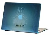 Macbook Air 11 inches Rubberized Hard Case for model A1370 & A1465, GRAFICO Lotus Light Design with Blue Bottom Case, Come with Keyboard Cover