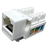 RJ45 Keystone Jack Ethernet Punch Down Cat 5 5e 6 Inserts Network Module (10-Pack White)