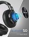 Hiearcool Active Noise Cancelling Headphones (2019 Upgrade) Bluetooth Headphones Over Ear, Deep Bass Wireless Headphones with Mic, Fast Charge 40hr Playtime Protein Earpads for Travel TV PC -Black