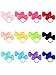Bememo 50 Pieces Baby Girls Bow Elastic Ties Ponytail Holders Tiny Soft Rubber Bands for Baby Kids (1.8 inch)