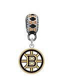 Boston Bruins Charm Fits Most Bracelet Lines Including Pandora, Chamilia, Troll, Biagi, Zable, Kera, Personality, Reflections, Silverado and More