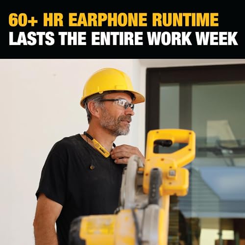 DEWALT 2-in-1 Neckband Bluetooth Headphones w/Built-In Speakers, Jobsite Wearable Speaker & Around Neck Headphones, Wireless Bluetooth Headset, 60+ Hrs, Hands-Free Music & Calls, Carry Pouch Included