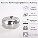 Ashtray, Newness Stainless Steel Modern Tabletop Ashtray with Lid, Cigarette Ashtray for Indoor or Outdoor Use, Ash Holder for Smokers, Desktop Smoking Ash Tray for Home, Silver, Large Size